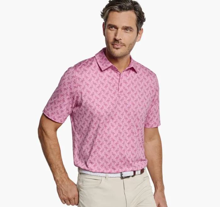 Men Johnston and Murphy Polos and Tees XC4 Performance Polo Pink Tonal Flamingo Men Johnston and Murphy Polos and Tees XC4 Performance Polo Pink Tonal Flamingo