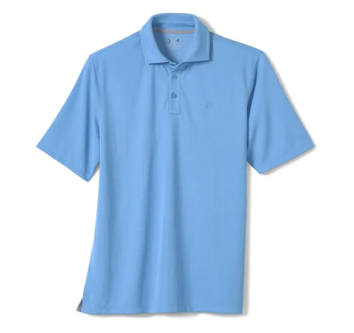 Men Johnston and Murphy Polos and Tees XC4 Performance Solid Polo Cool Degree Light Blue