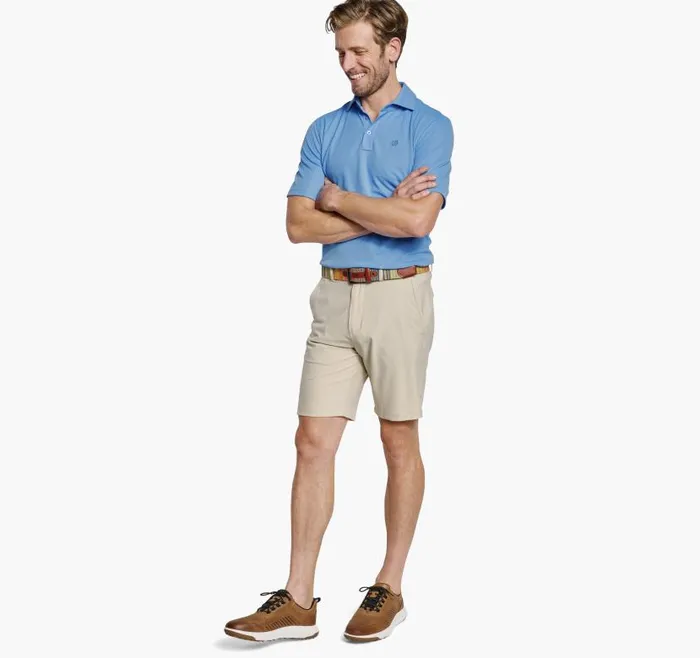 Men Johnston and Murphy Polos and Tees XC4 Performance Solid Polo Cool Degree Light Blue