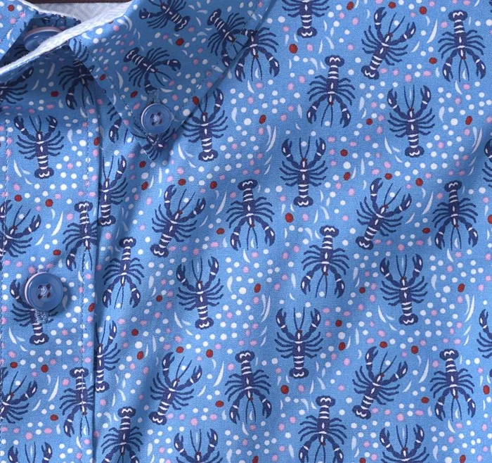 Men Johnston and Murphy ShortSleeve Shirts Printed Cotton ShortSleeve Shirt Blue Lobster Men Johnston and Murphy ShortSleeve Shirts Printed Cotton ShortSleeve Shirt Blue Lobster