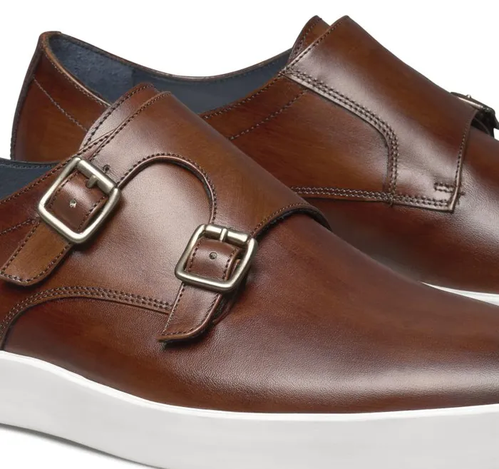 Men Johnston and Murphy SlipOns and Loafers Bolivar Monk Strap Brown Italian Calfskin Men Johnston and Murphy SlipOns and Loafers Bolivar Monk Strap Brown Italian Calfskin