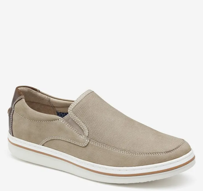 Men Johnston and Murphy SlipOns and Loafers Bowling Moc Venetian Tan Embossed Tumbled Nubuck Men Johnston and Murphy SlipOns and Loafers Bowling Moc Venetian Tan Embossed Tumbled Nubuck