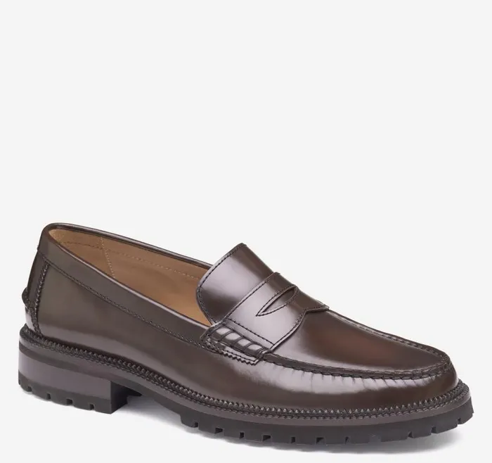 Men Johnston and Murphy SlipOns and Loafers Donnell Penny Loafer Tan Brushoff Leather Men Johnston and Murphy SlipOns and Loafers Donnell Penny Loafer Tan Brushoff Leather