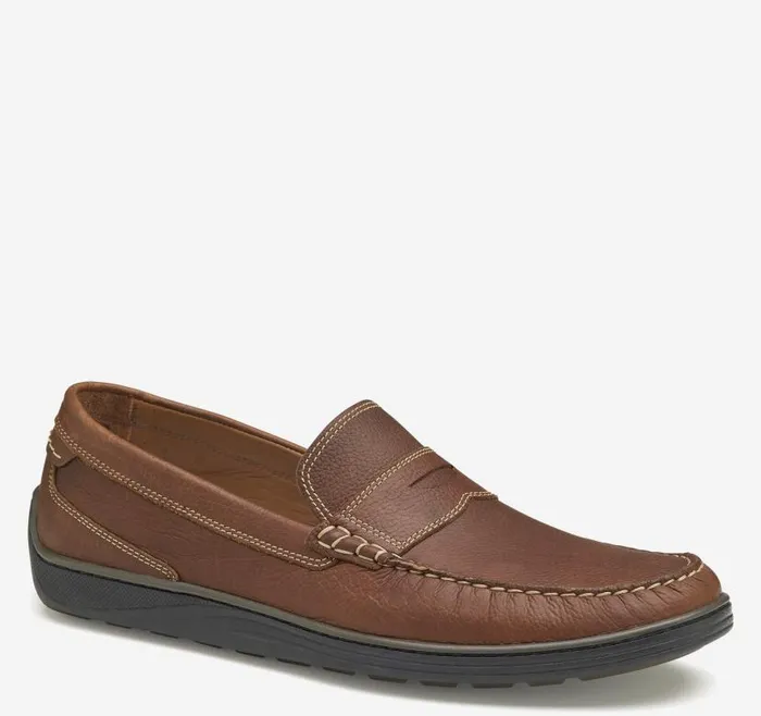 Men Johnston and Murphy SlipOns and Loafers Emmett Penny Loafer Dark Tan Full Grain Men Johnston and Murphy SlipOns and Loafers Emmett Penny Loafer Dark Tan Full Grain