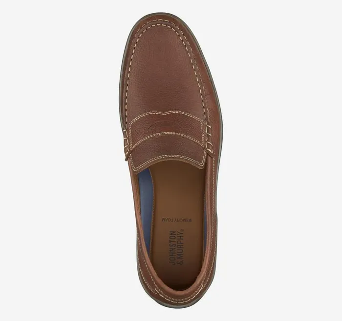 Men Johnston and Murphy SlipOns and Loafers Emmett Penny Loafer Dark Tan Full Grain Men Johnston and Murphy SlipOns and Loafers Emmett Penny Loafer Dark Tan Full Grain