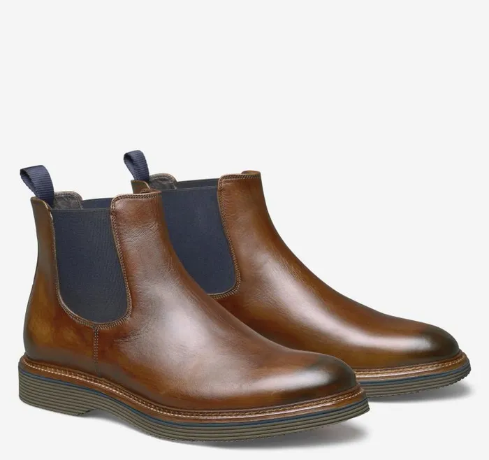 Men Johnston and Murphy SlipOns and Loafers Jenson Chelsea Boot Brown Handstained Calfskin Men Johnston and Murphy SlipOns and Loafers Jenson Chelsea Boot Brown Handstained Calfskin