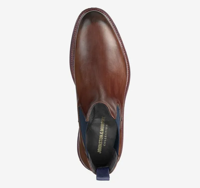 Men Johnston and Murphy SlipOns and Loafers Jenson Chelsea Boot Brown Handstained Calfskin Men Johnston and Murphy SlipOns and Loafers Jenson Chelsea Boot Brown Handstained Calfskin