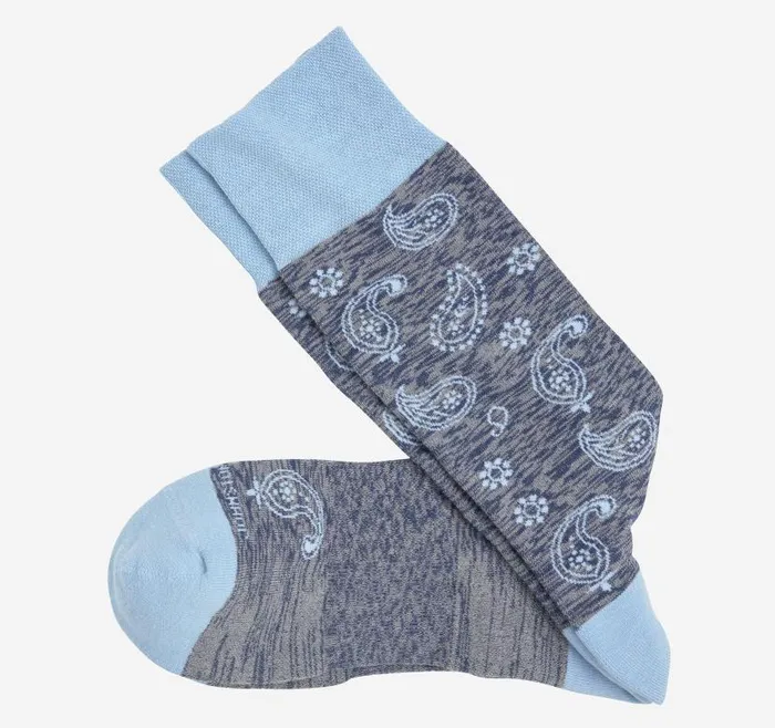 Men Johnston and Murphy Socks First In Comfort Socks Navy Paisley