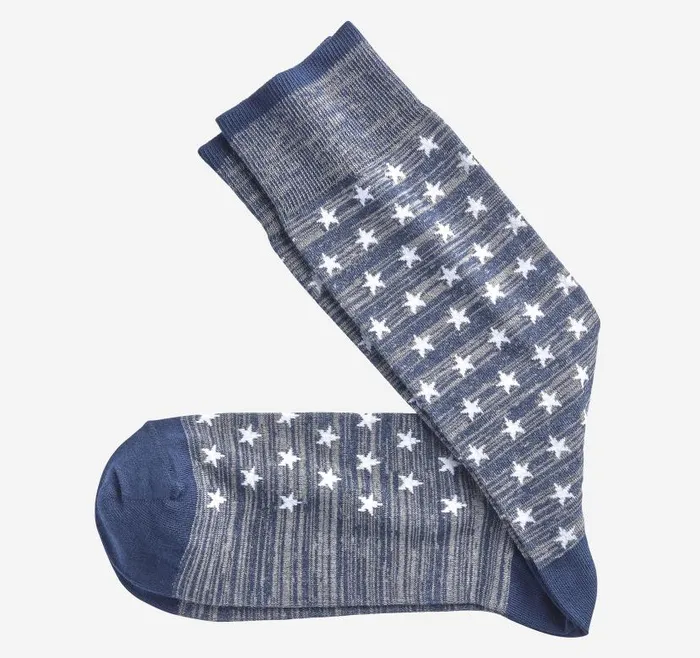 Men Johnston and Murphy Socks Novelty Socks Navy Stars