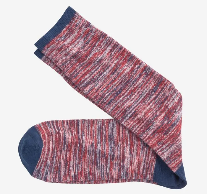 Men Johnston and Murphy Socks Space Dye Colorblock Socks Red Colorblock