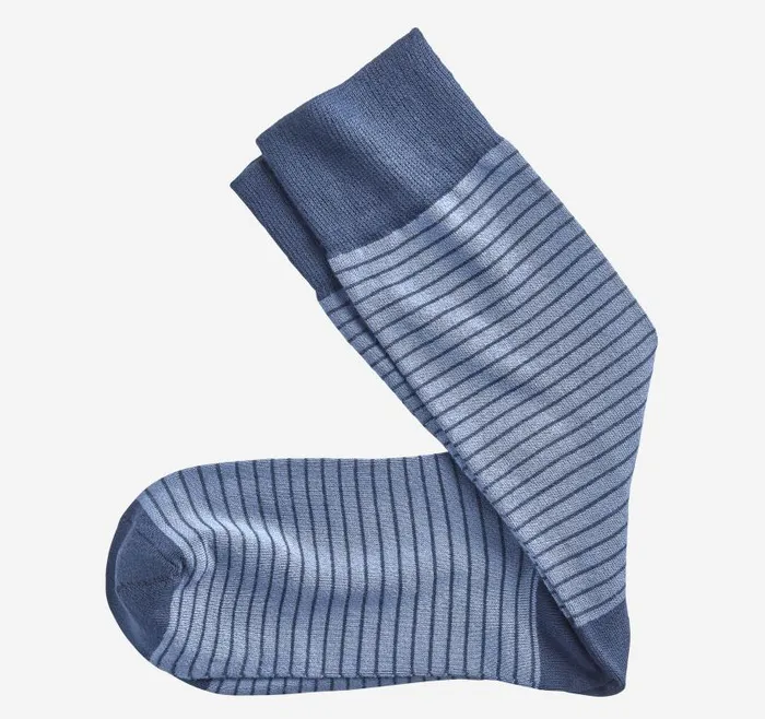 Men Johnston and Murphy Socks Striped Dress Socks Blue Stripe