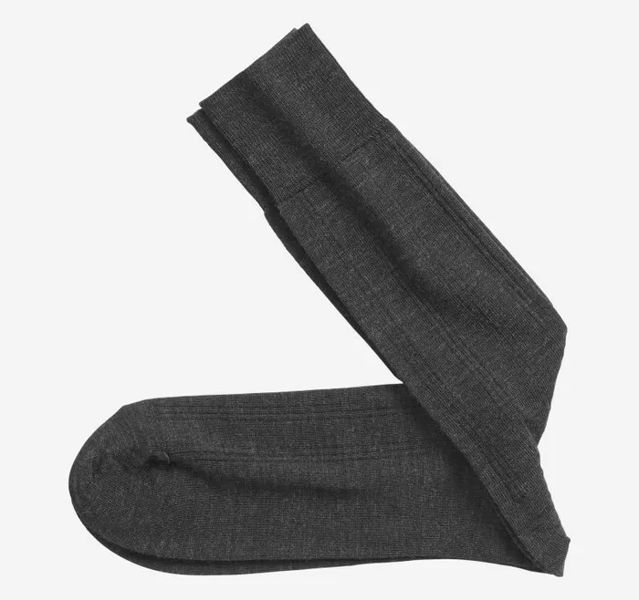 Men Johnston and Murphy Socks Wool Ribbed Socks Charcoal
