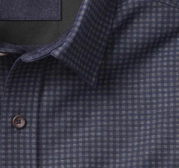 Men Johnston and Murphy Sweaters and Knits ButtonFront Knits Navy Mini Gingham