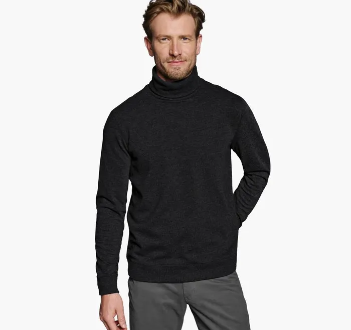 Men Johnston and Murphy Sweaters and Knits Knit Turtleneck Black
