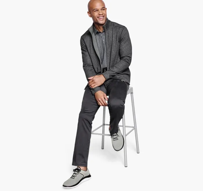 Men Johnston and Murphy Sweaters and Knits Reversible FullZip Charcoalblack