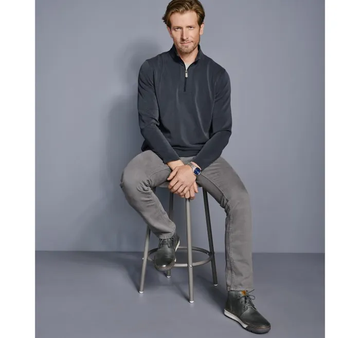 Men Johnston and Murphy Sweaters and Knits Vintage Washed QuarterZip Navy Men Johnston and Murphy Sweaters and Knits Vintage Washed QuarterZip Navy