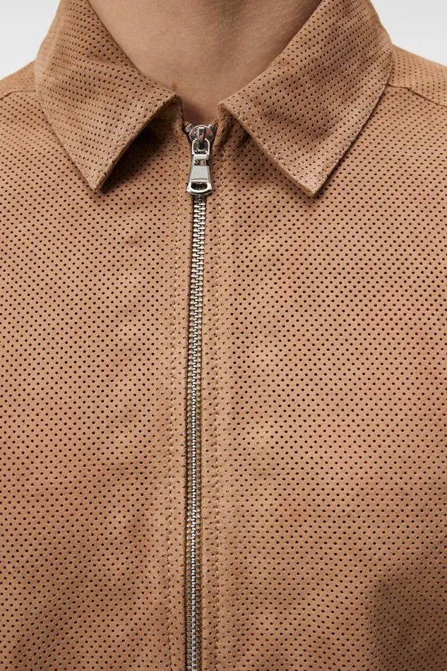 Men Jonah Perfor Suede Overshirt Tiger Brown JLindeberg Overshirts Men Jonah Perfor Suede Overshirt Tiger Brown JLindeberg Overshirts
