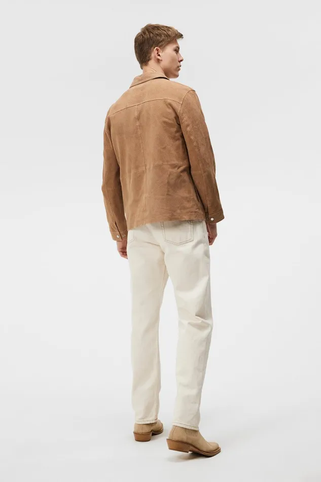 Men Jonah Perfor Suede Overshirt Tiger Brown JLindeberg Overshirts Men Jonah Perfor Suede Overshirt Tiger Brown JLindeberg Overshirts