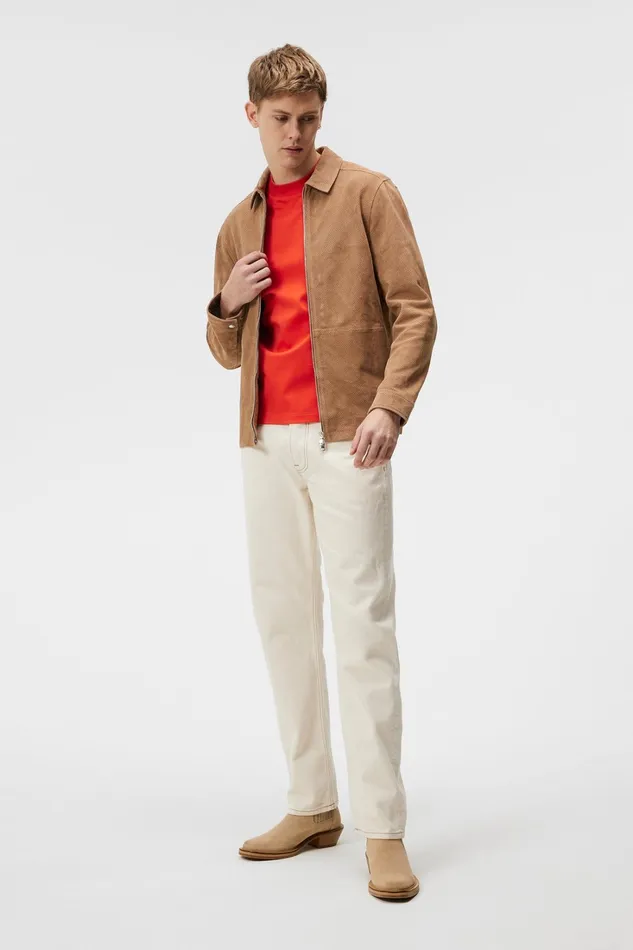 Men Jonah Perfor Suede Overshirt Tiger Brown JLindeberg Overshirts Men Jonah Perfor Suede Overshirt Tiger Brown JLindeberg Overshirts
