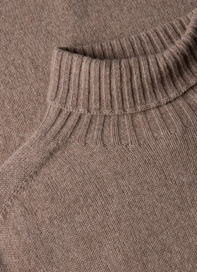 Men Knitwear ussunspel Lambswool Roll Neck Sandstone