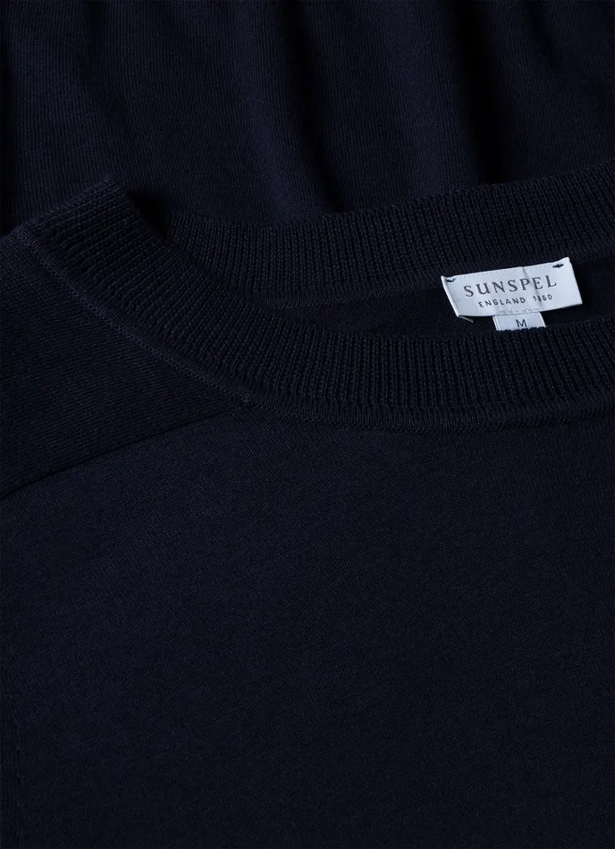 Men Knitwear ussunspel Sea Island Cashmere Crew Neck Jumper Navy Men Knitwear ussunspel Sea Island Cashmere Crew Neck Jumper Navy