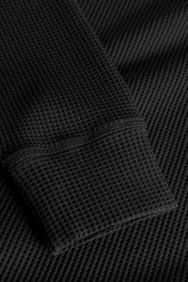 Men Kristian Relaxed Tech Waffle Sweater Black Norse Projects Sweatshirts