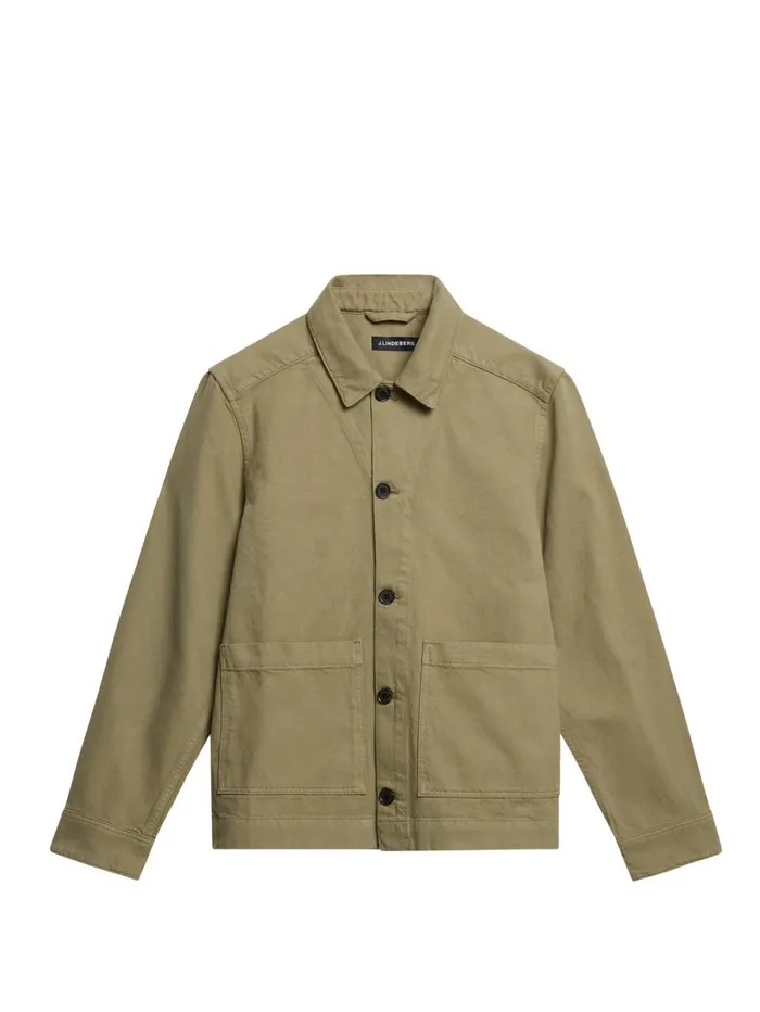 Men Lando Org Twill Overshirt Aloe JLindeberg Overshirts Men Lando Org Twill Overshirt Aloe JLindeberg Overshirts