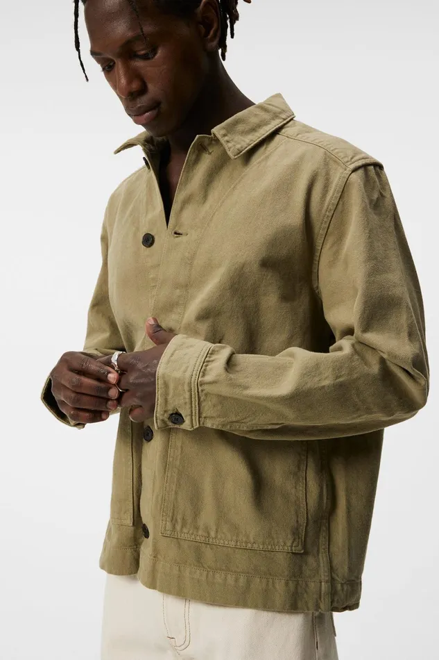 Men Lando Org Twill Overshirt Aloe JLindeberg Overshirts Men Lando Org Twill Overshirt Aloe JLindeberg Overshirts