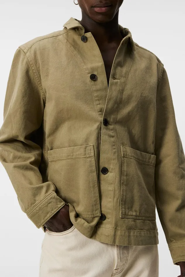Men Lando Org Twill Overshirt Aloe JLindeberg Overshirts Men Lando Org Twill Overshirt Aloe JLindeberg Overshirts