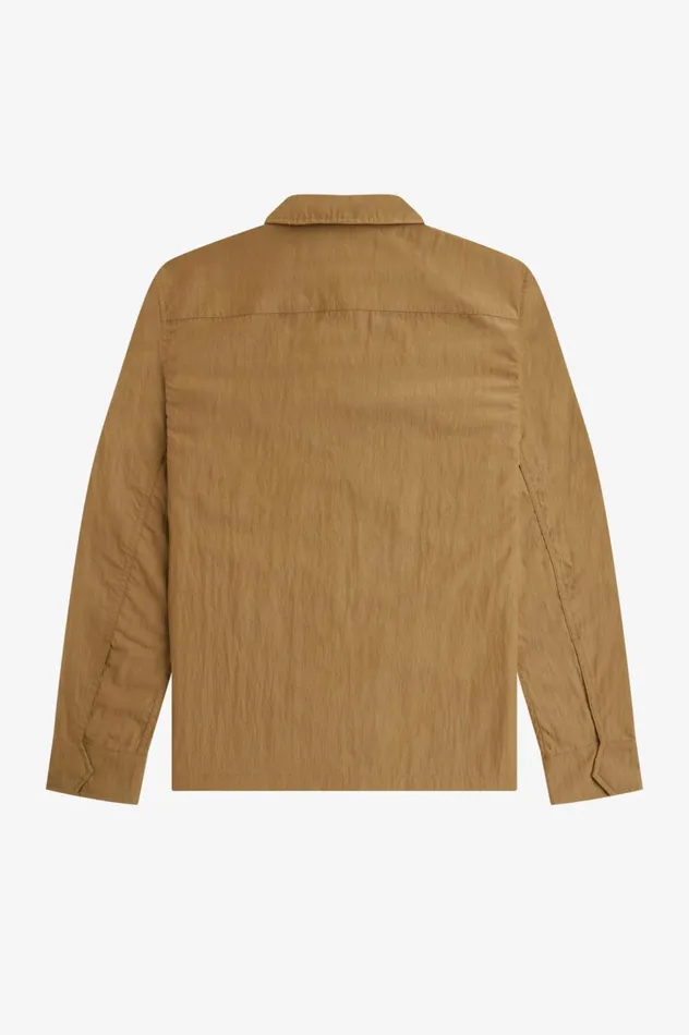 Men Lightweight ZipThrough Overshirt Shaded Stone Fred Perry Overshirts