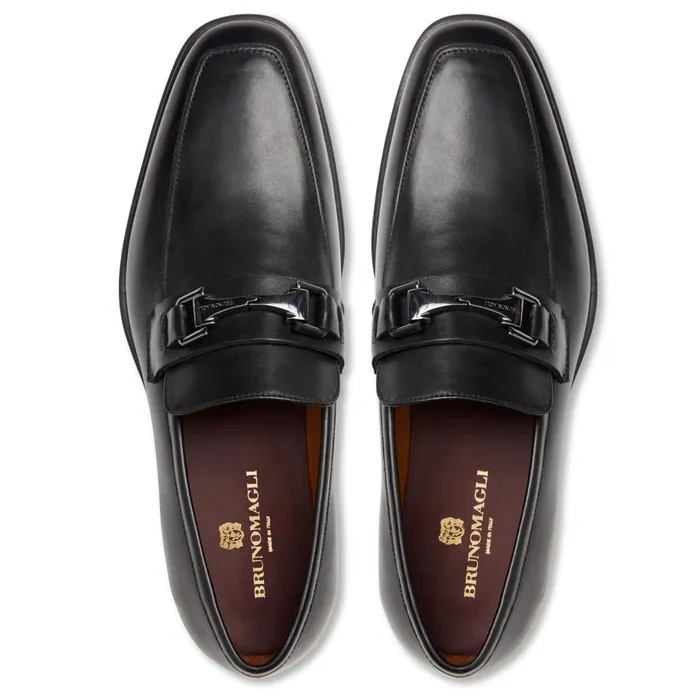 Men Loafers and Slipons Bruno Magli Raging Bit Leather LoaferBlack