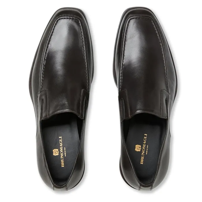 Men Loafers and Slipons Bruno Magli Raging Leather Slipon 8211 Dark Brown Leather