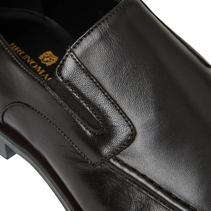Men Loafers and Slipons Bruno Magli Raging Leather Slipon 8211 Dark Brown Leather