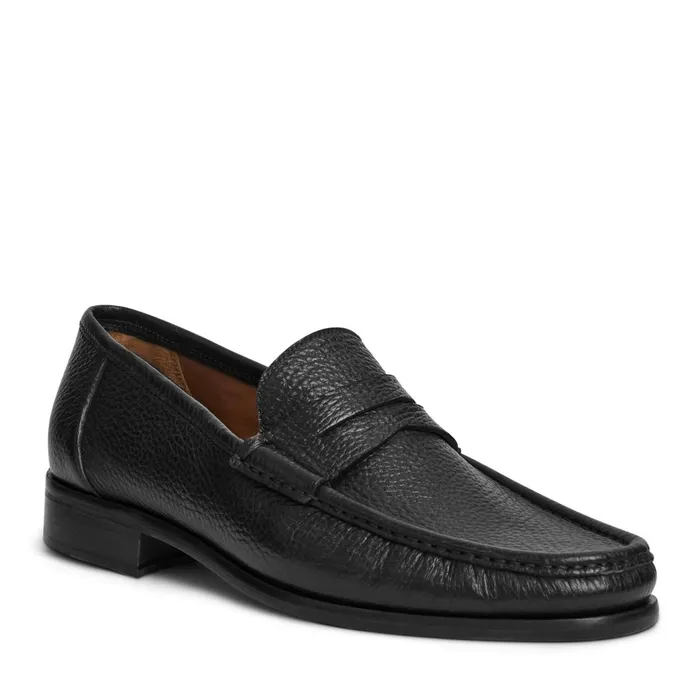 Men Loafers and Slipons Bruno Magli Tonio Slip On Loafer Black Cervo Leather