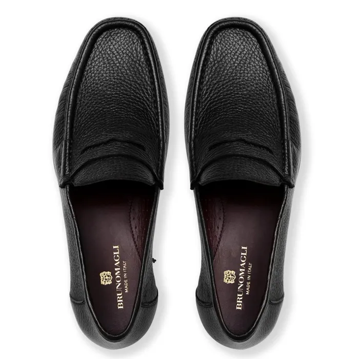 Men Loafers and Slipons Bruno Magli Tonio Slip On Loafer Black Cervo Leather