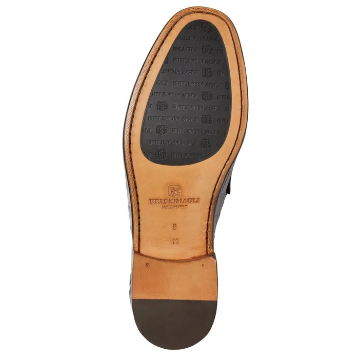 Men Loafers and Slipons Bruno Magli Trieste Classic Moccasin Black Croc
