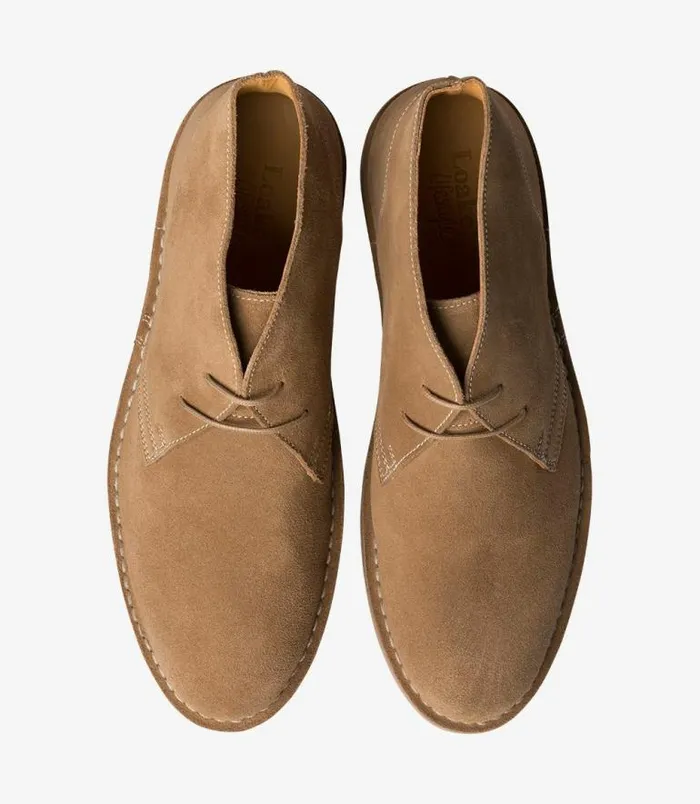 Men Loake Derby Boots Sahara Tan Suede