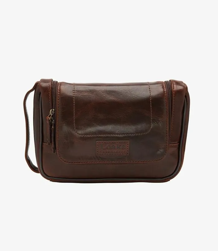 Men Loake Overnight and Wash Bags Severn Wash Bag Brown