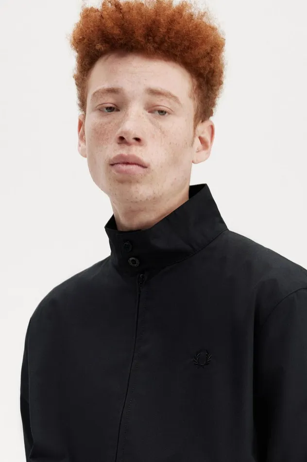 Men Made In EnglandHarrington Jacket Black Fred Perry Coats and Jackets