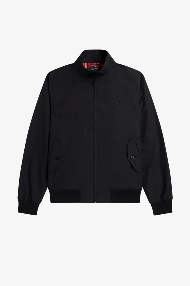 Men Made In EnglandHarrington Jacket Black Fred Perry Coats and Jackets