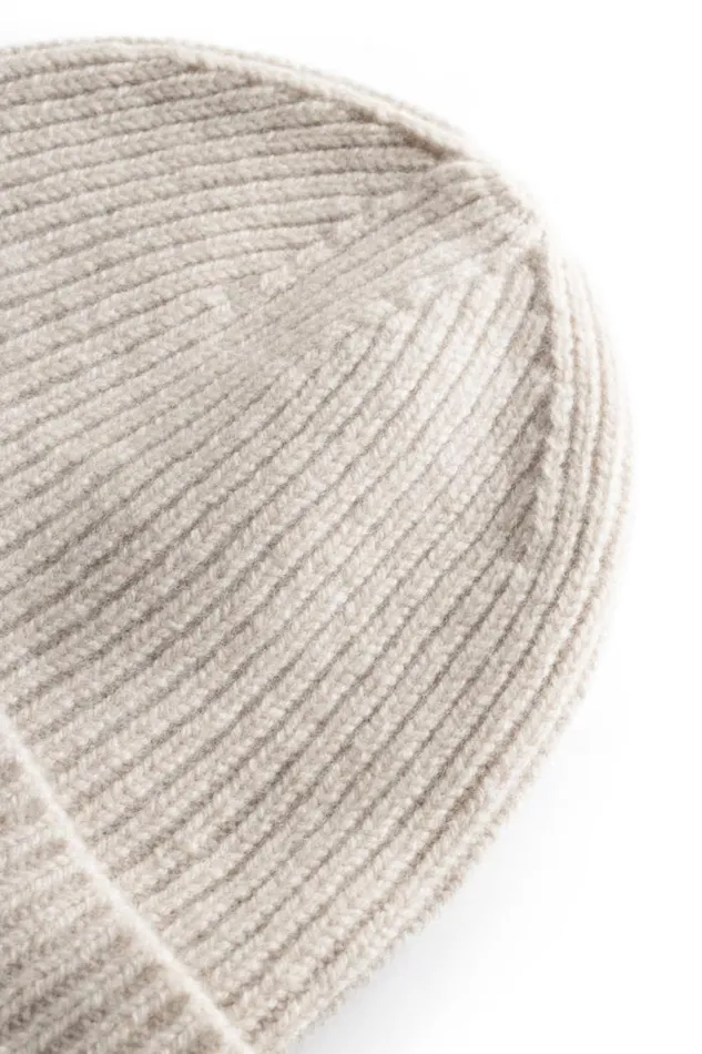 Men Merino Lambswool Rib N Logo Beanie Oatmeal Norse Projects Beanies