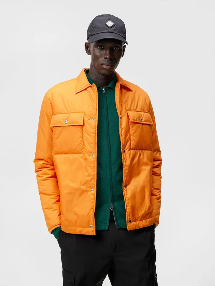 Men Nile Nylon Overshirt Russet Orange JLindeberg Overshirts