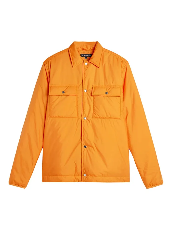Men Nile Nylon Overshirt Russet Orange JLindeberg Overshirts Men Nile Nylon Overshirt Russet Orange JLindeberg Overshirts