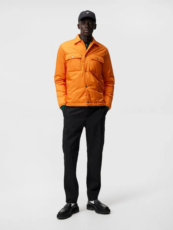 Men Nile Nylon Overshirt Russet Orange JLindeberg Overshirts Men Nile Nylon Overshirt Russet Orange JLindeberg Overshirts