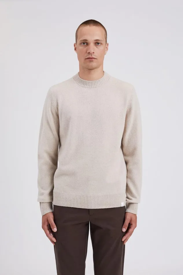 Men Norse Standard Merino Lambswool Sweater Oatmeal Norse Projects Knitwear