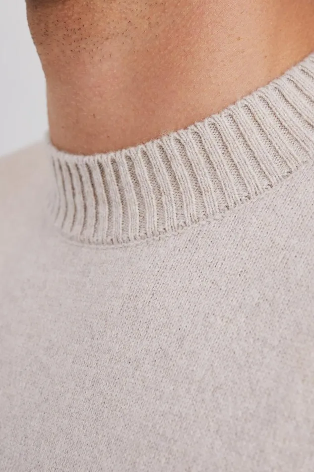 Men Norse Standard Merino Lambswool Sweater Oatmeal Norse Projects Knitwear