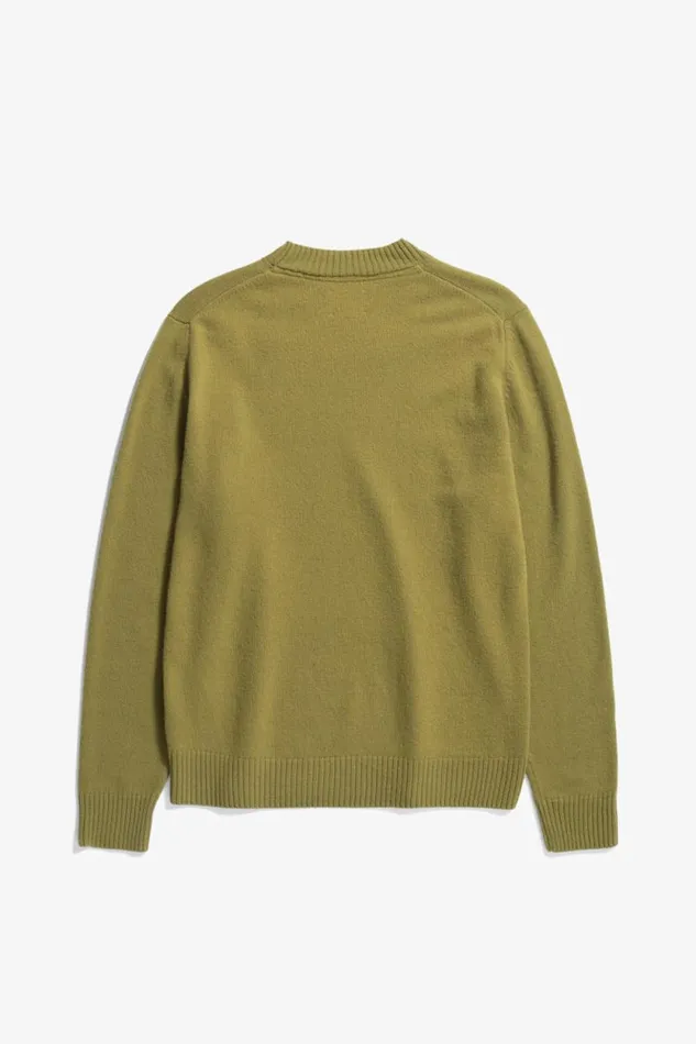 Men Norse Standard Merino Lambswool Sweater Sitka Green Norse Projects Knitwear
