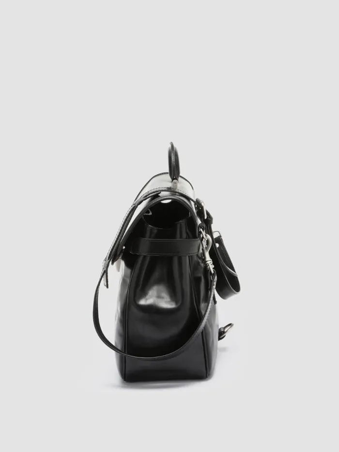 Men Officine Creative Accessories QUENTIN 011 Black Leather Briefcase Men Officine Creative Accessories QUENTIN 011 Black Leather Briefcase