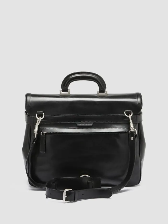 Men Officine Creative Accessories QUENTIN 011 Black Leather Briefcase Men Officine Creative Accessories QUENTIN 011 Black Leather Briefcase