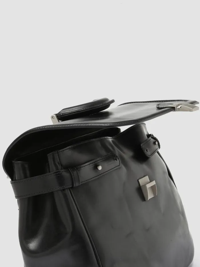 Men Officine Creative Accessories QUENTIN 011 Black Leather Briefcase Men Officine Creative Accessories QUENTIN 011 Black Leather Briefcase